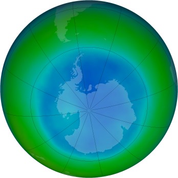 Antarctic ozone map for 2008-08